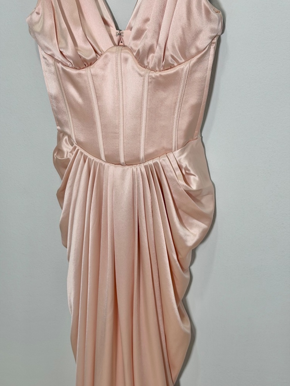 House of CB Angeline Blush Pink Satin Corset Maxi Dress - Small - Picture 5 of 11